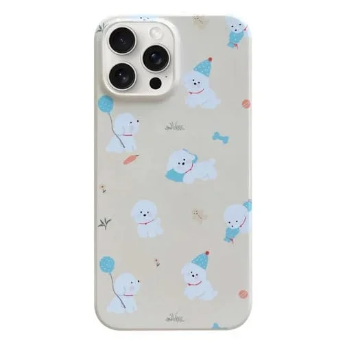 Funda para Teléfono iPhone 15 Pro Max Patrón Pintado PC (Perro Amarillo Leche)