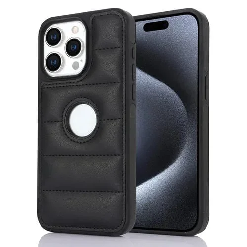 Funda para Teléfono iPhone 15 Pro Max Pu con Recorte Hueco y Tecla de Piano (Negro)
