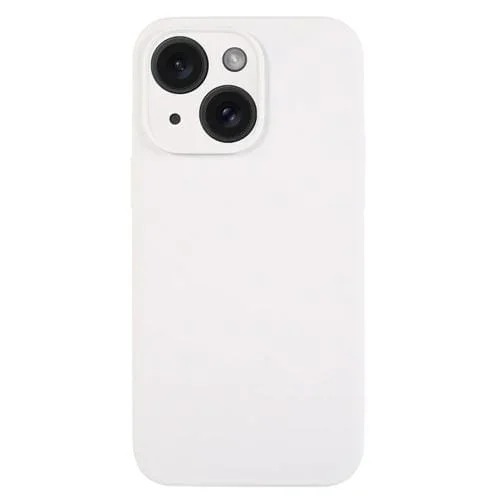 Funda para Teléfono iPhone 15 Silicona Líquida Poro Fino (Blanco)