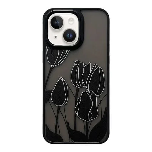 Funda para Teléfono iPhone 15 Skin Feel Matte TPU + PC a Prueba de Golpes (Tulipán)