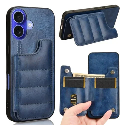 Funda para Teléfono iPhone 16 Patrón de Vaca Protección (Azul)