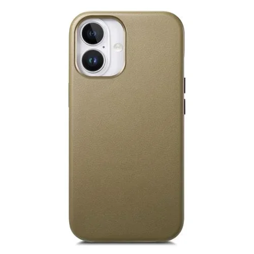 Funda para Teléfono iPhone 16 Plus a Prueba de Golpes con Botón de Metal Galvanizado (Verde)