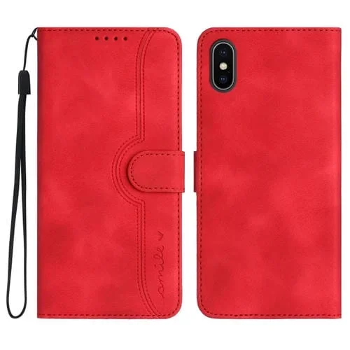 Funda para teléfono iPhone X/Xs Patrón de Corazón Piel Sensación (Rojo)