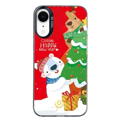 Funda para Teléfono iPhone Xr Christmas Series Ck033 Cobertura Total (Negro)