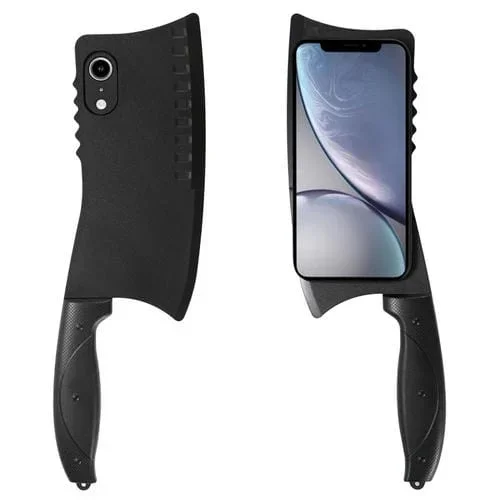 Funda para Teléfono iPhone Xr Cuchillo de Cocina Simulado TPU + PC (Negro)