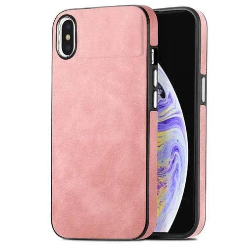 Funda para Teléfono iPhone Xs Max Skin-Feel Galvanoplastia TPU a Prueba de Golpes (Rosa)