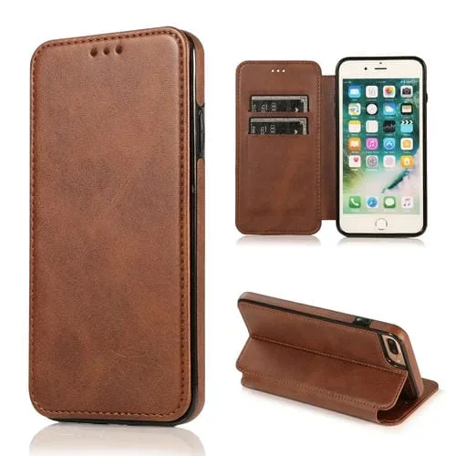 Funda para teléfono Knight Magnetic Suction iPhone 7 Plus y 8 Plus (Brown)