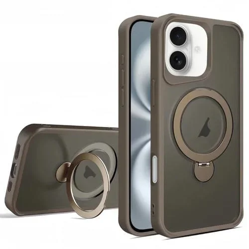 Funda para Teléfono Magsafe Fulcrum para iPhone 16 Plus con Soporte Invisible (Café)