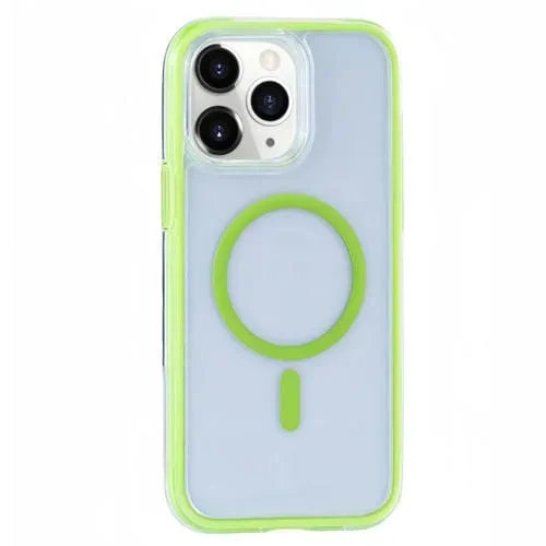 Funda para teléfono Magsafe iPhone 11 Pro Max Vacuum Airbag Y2 Series (Verde Fluorescente)