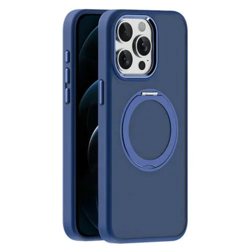 Funda para Teléfono Magsafe iPhone 12 Pro Max Soporte Magnético Tacto Esmerilado (Azul Oscuro)