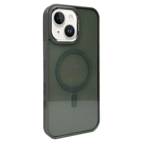 Funda para Teléfono Magsafe iPhone 14 Marco de Lente de Metal (Gris Oscuro)