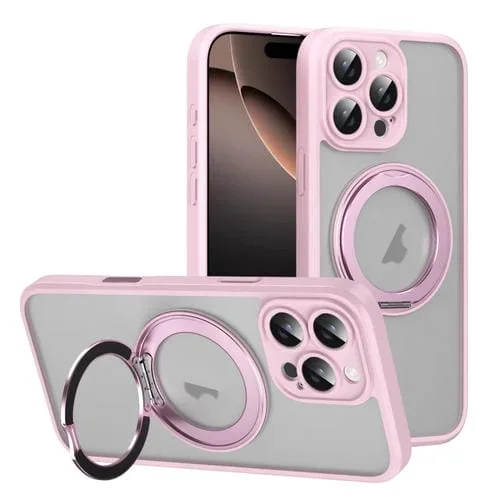 Funda para Teléfono Magsafe iPhone 16 Pro Soporte Giratorio Botón Ai (Rosa)