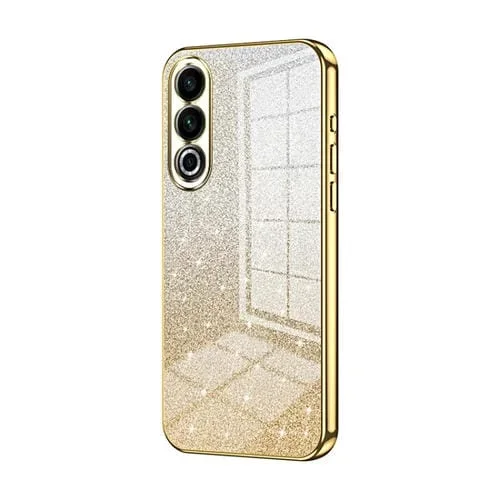 Funda para Teléfono Meizu 20 Galvanizada con Polvo de Brillo Degradado (Dorado)