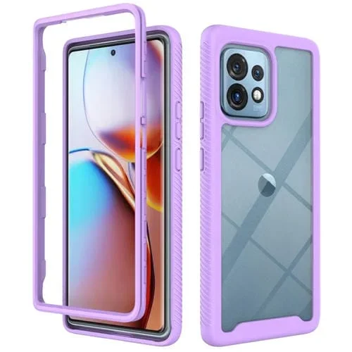 Funda para Teléfono Motorola Edge+ (2023) Starry Sky TPU Transparente a Prueba de Golpes (Morado)