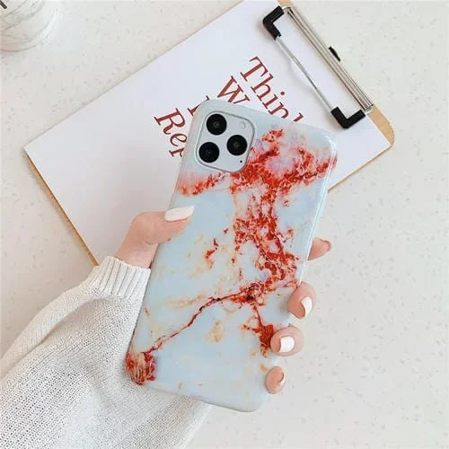 Funda para Teléfono Móvil TPU iPhone 12 / 12 Pro Imd Mármol Suave (Rojo Noruego F15)