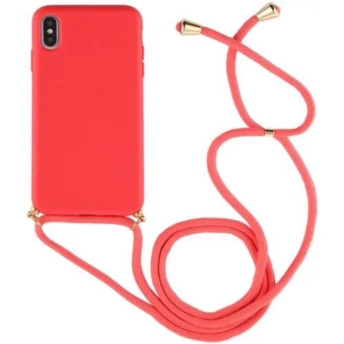 Funda para Teléfono Móvil TPU iPhone Xs Max Anticaída con Cordón (Rojo)