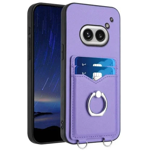 Funda para Teléfono Nothing Phone 2A R20 con Tarjetero y Anillo (Púrpura)