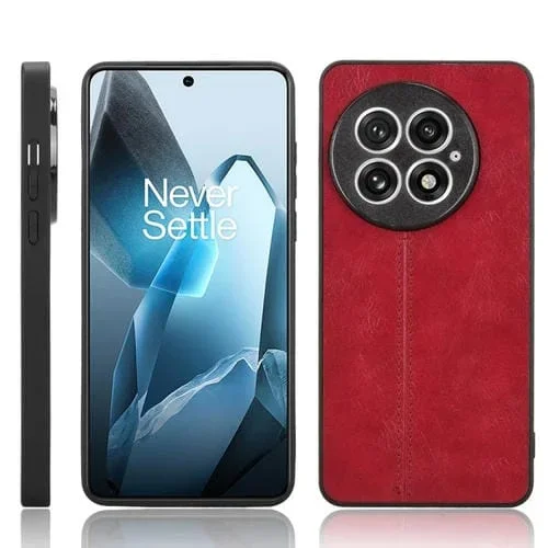 Funda para Teléfono OnePlus 13 con Estampado de Vaca y Costura Posterior (Rojo)