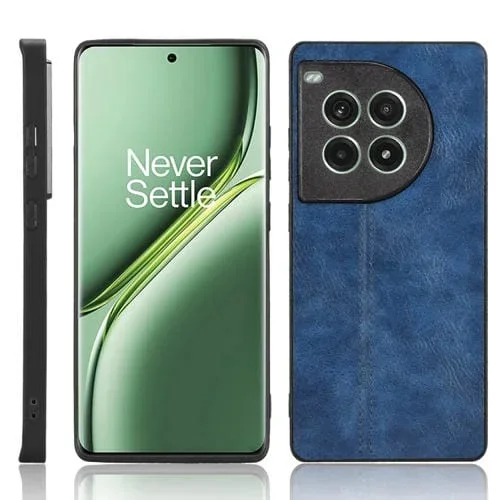 Funda para Teléfono OnePlus Ace 3 Pro Estampado de Vaca con Costura Posterior (Azul)