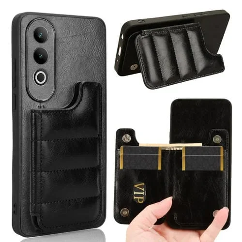 Funda para Teléfono OnePlus Nord Ce4 5G con Diseño de Vaca y Tarjetero (Negra)