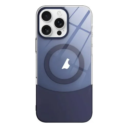 Funda para Teléfono PC Magsafe con Contraste de Color para iPhone 15 Pro Max (Morado)