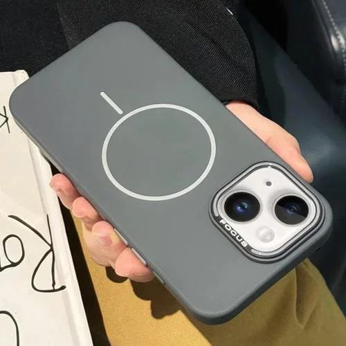 Funda para teléfono PC Magsafe iPhone 14 Plus Ultrafina y agradable para la piel (Gris)