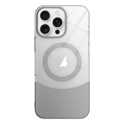 Funda para Teléfono PC Magsafe para iPhone 12 Pro con Contraste de Color Delgado (Gris)