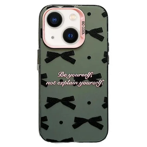 Funda para Teléfono PC Sweet Cool Bow para iPhone 14 (Pajaritas Negras)