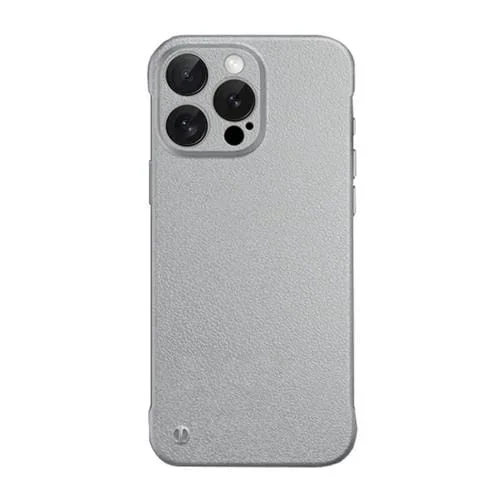 Funda para Teléfono PC Textura de Lichi sin Marco iPhone 13 Pro (Plata Titanio)