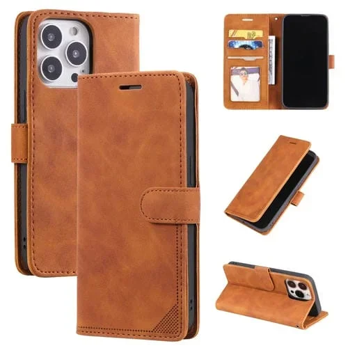 Funda para Teléfono Piel Anti-Robo iPhone13 Pro (Brown)