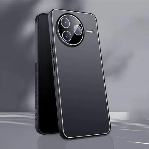 Funda para Teléfono Redmi K80 Ice Aluminum Metal a Prueba de Explosiones con Acabado Esmerilado (Negro)