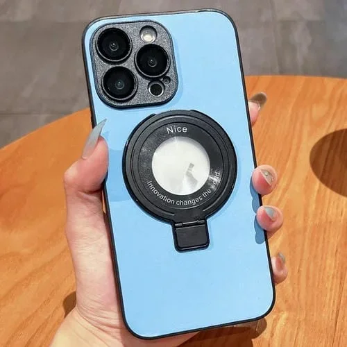 Funda para Teléfono Skin Feel Armor iPhone 14 Pro Max con Soporte Magnético (Azul Cielo)