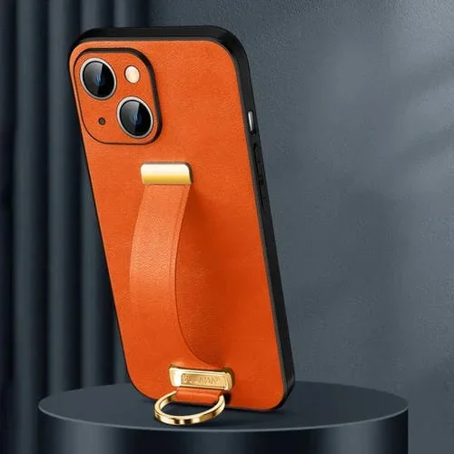 Funda para teléfono Sulada Tide Cool Series para iPhone 15 Plus PC con textura y sensación de piel (Naranja)