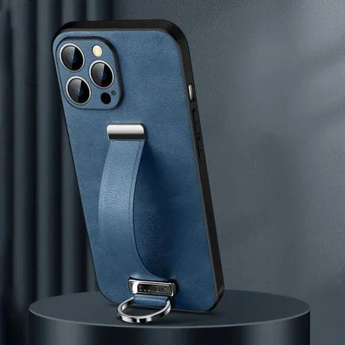 Funda para Teléfono Sulada Tide Cool Series para iPhone 15 Pro Max PC con Textura de Cuero (Azul)
