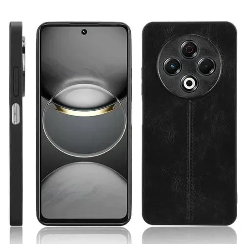 Funda para Teléfono Tecno Spark 30 4G con Diseño de Vaca y Costura Posterior (Negra)