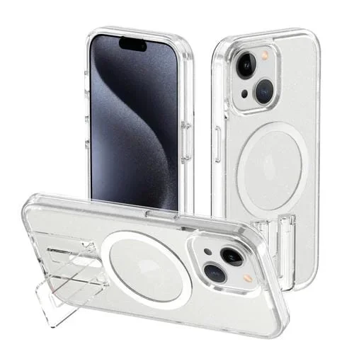 Funda para Teléfono Terminator Magsafe para iPhone 15 a Prueba de Golpes con Soporte (Blanco Brillante)