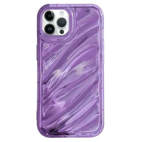 Funda para Teléfono TPU con Ondas de Lentejuelas Láser iPhone 13 Pro Max (Púrpura)