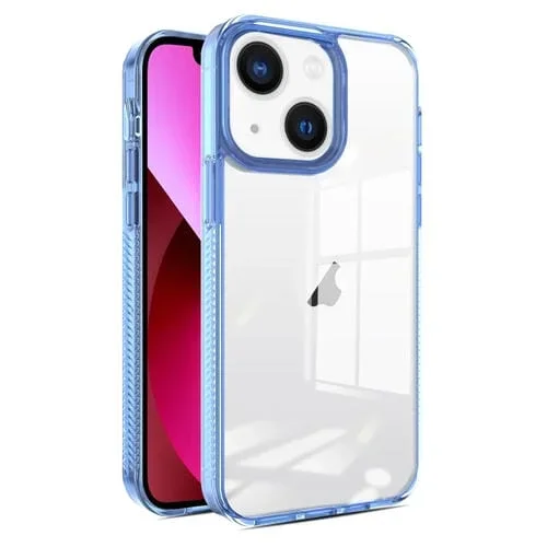 Funda para Teléfono TPU Híbrida Acrílico para iPhone 14/13 Antideslizante (Azul Cielo)