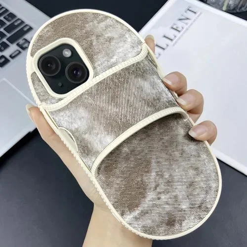 Funda para Teléfono TPU iPhone 14 Diseño Zapatilla de Mezclilla (Gris)