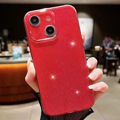 Funda para Teléfono TPU iPhone 14 Plus Jelly Glitter Color Sólido (Rojo)