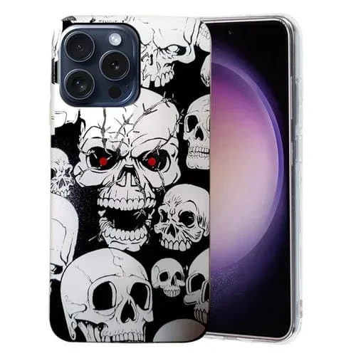Funda para Teléfono TPU iPhone 16 Pro Patrón Dibujo Colores (Calavera)