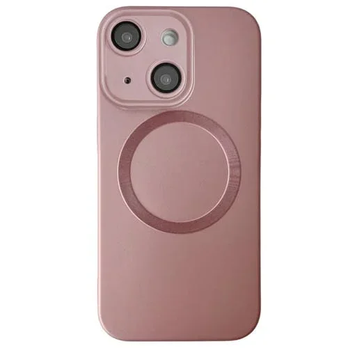 Funda para Teléfono TPU Magsafe iPhone 14 Plus Textura Cd Pintura Metalizada (Rosa)