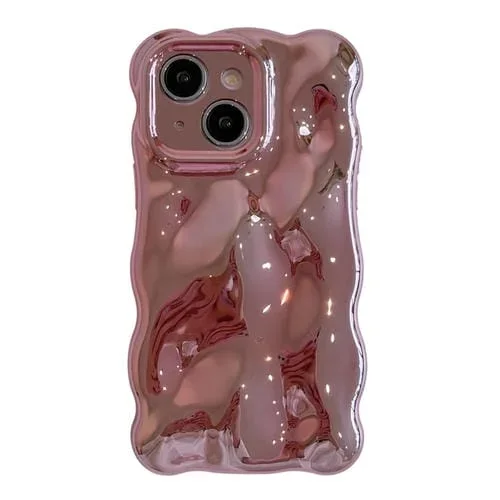 Funda para Teléfono TPU Wave Bubbles iPhone 13 (Rosa)