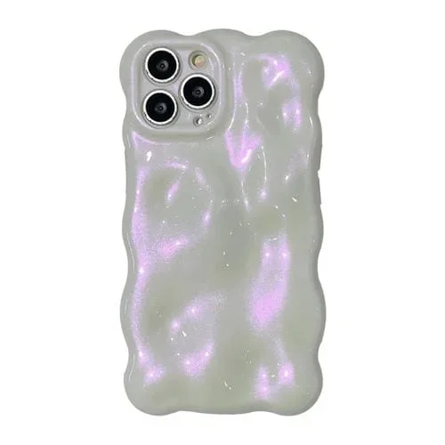 Funda para Teléfono TPU Wave Bubbles iPhone 15 Pro Max (Rosa Brillante)