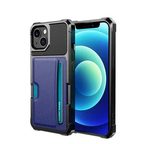 Funda para Teléfono Zm02 para iPhone 13 Mini Ranura para Tarjeta (Azul)