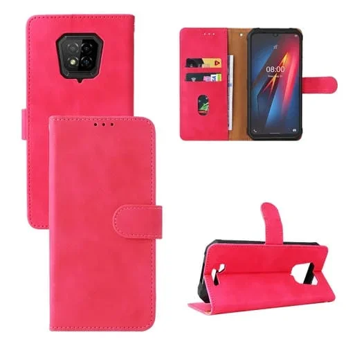 Funda para Ulefone Armor 8 con Hebilla Magnética y Textura de Cuero (Rose Red)