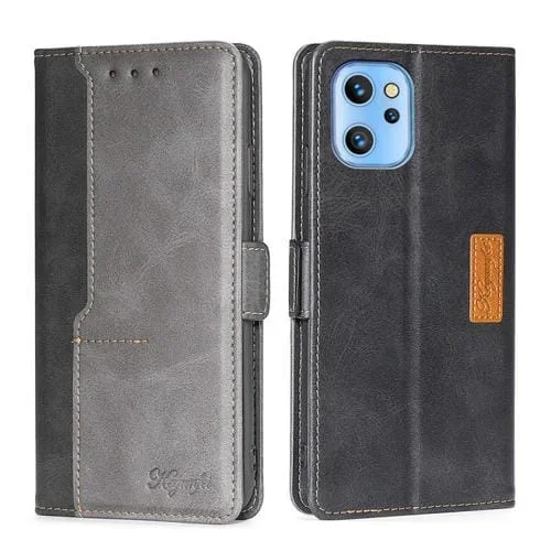 Funda para Umidigi A13/A13 Pro/A13S de Cuero con Hebilla Lateral (Negro + Gris)