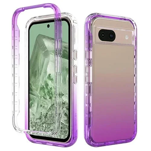 Funda PC + TPU Transparente Degradado a Prueba de Golpes para Google Pixel 8A (Morado)
