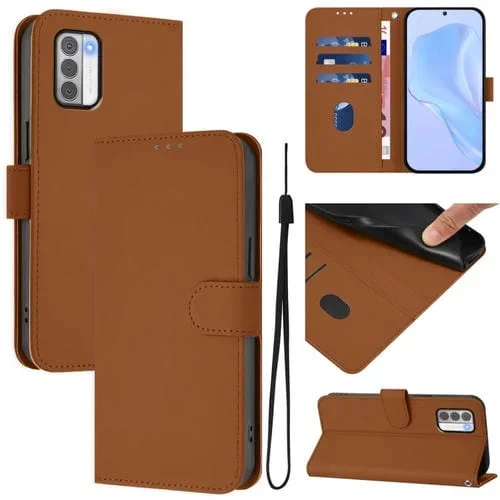 Funda Piel Sintética con Cordón para Nokia G42/G310 (Marrón)