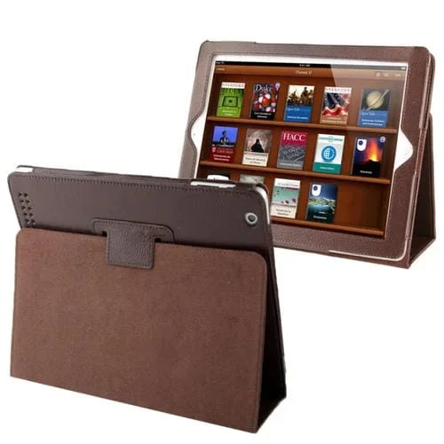 Funda Plegable para iPad 2 / iPad 3 / iPad 4 con Función Reposo Despertador y Soporte (Café)